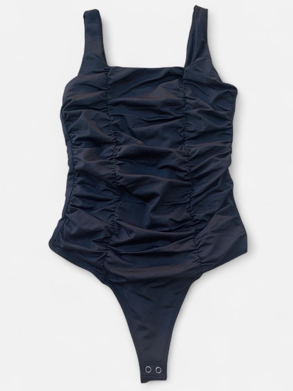 Abercrombie & Fitch Black Ruched One-Piece Swimsuit